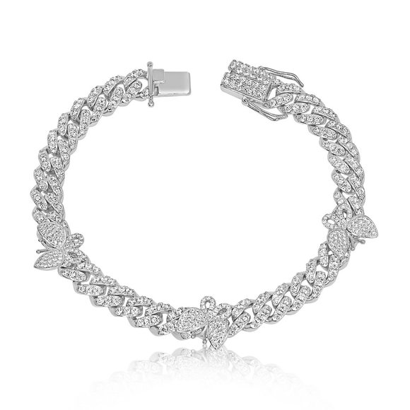 10 MM Tri-Butterfly Anklet - Picture 1 of 1
